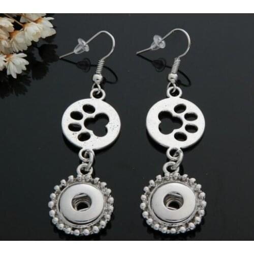 Hot Sale Earring Jewelry 12mm Snaps Button Fashion DIY Charms Silver Plated Design Snaps Earrings Jewelry