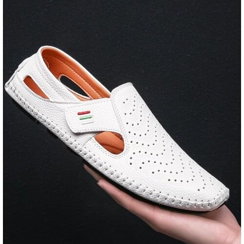 Genuine leather Sandals Men Leather shoes MenS Sandals Male Comfortable Summer shoes Men Outdoor Beach Casual Shoe Big Size 47