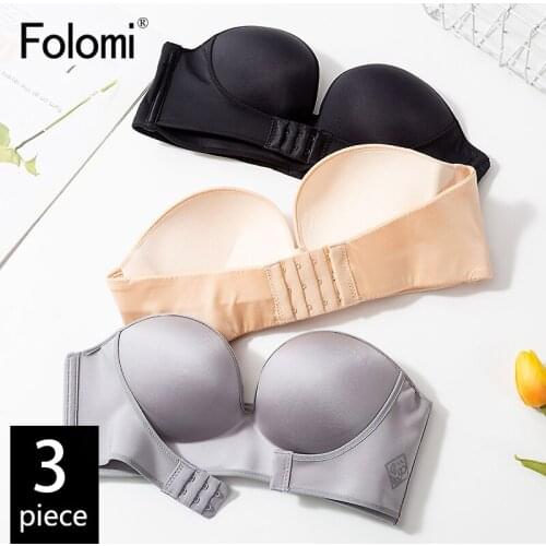 Sexy Invisible Bras Push Up Strapless Bra Lingerie Backless Half Cup Brassiere Seamless Underwear for Wedding