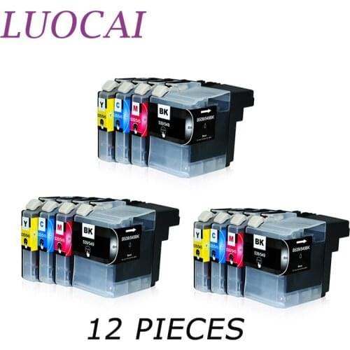 12 pieces LuoCai LC539 LC535 LC539XL LC535XL LC 539 Compatible ink cartridges For brother DCP-J100 DCP-J105 MFC-J200 printers