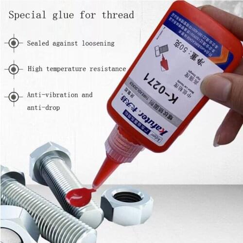 1Pcs High StrengthK-0271 Glue Threadlocker Anaerobic Adhesive Glue Anti-Corrosion Thread Locker Retainer Screw Locking Glue 50ml