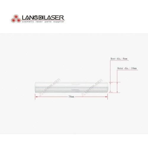 Flow tube , size : 76*10*8mm , IPL lamp flow tube , laser flow tube