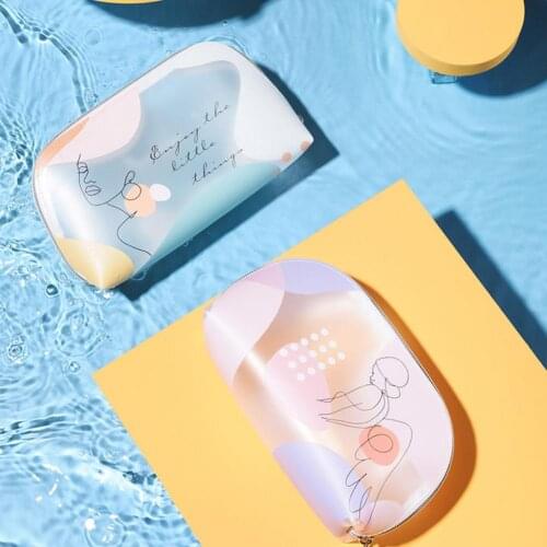 Bright Color Fashion Brushes Travel Makeup Bag Metal Zipper Toiletry Pouch Waterproof for Home