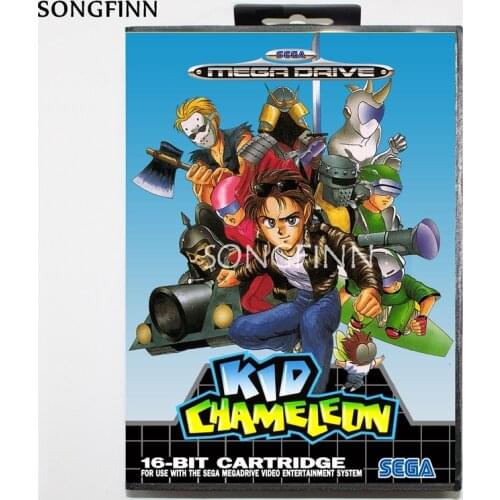 16 bit MD Memory Card With Box for Sega Mega Drive for Genesis Megadrive - kid chameleon