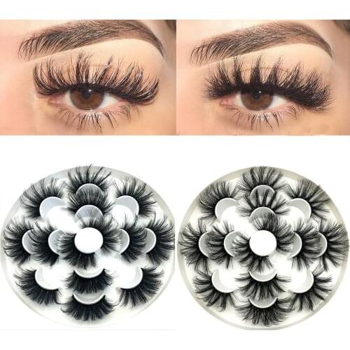 7Pairs Mink False Eyelashes Fake Lashes 6D Eye Lashes Handmade Long Natural Thick Soft False Eyelash Strip Cosmetic Makeup Tools