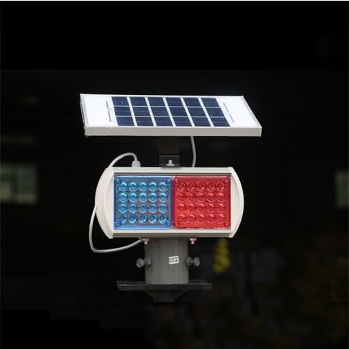 86LIGHT Solar Warning Lights Aluminum LED Strobe Flashing Light Double Side Red And Blue Signal light