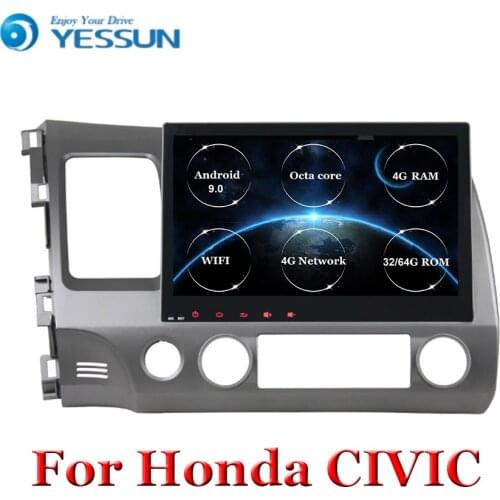 10.1 Inch 2Din Android 9 Car Radio Octa Core HD 1024*600 Toch screen GPS Multimedia Player For Honda Civic 2006-2011