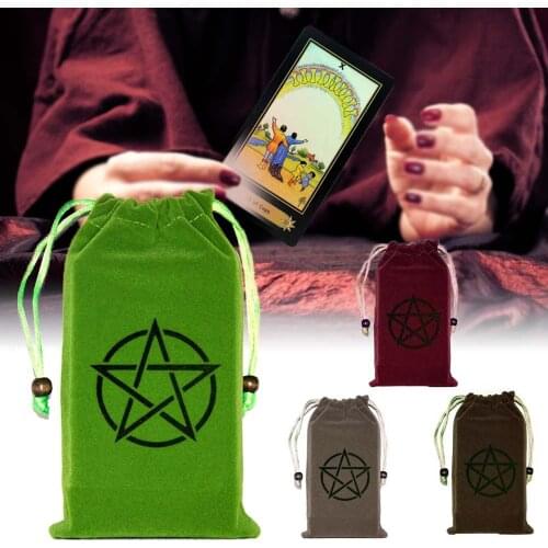 Velvet Pentagram Tarot Card Storage Bag Toy Jewelry Home Mini Drawstring Package Board Game Tarot Storage Bag Entertainment