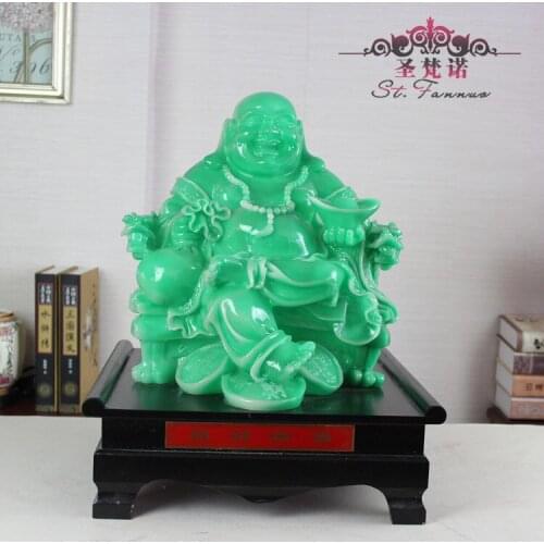 Large emerald Buddha Lucky Royal resin crafts imitation jade ornaments home decorations wholesale SF92112