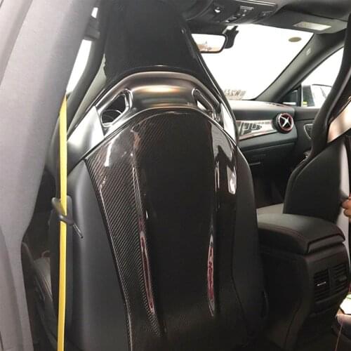 Real Carbon Fiber Seat Cover Back Panel Interior Rear Seat Anti-Kick Kickproof Cover For 4 Door GT CLA GLA A45 E63 C63 AMG