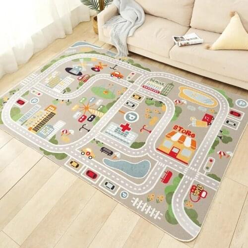 Baby Crawling Mat Cartoon Play Mat Pad Kids Room Decor Carpet Game Activity Toys Bedroom Anti-slip Soft Floor Photography Props