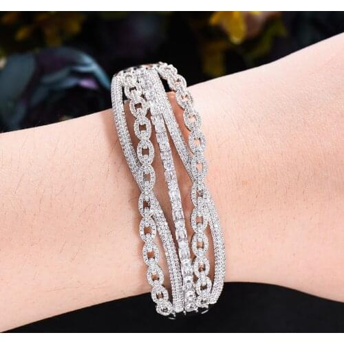 GODKI Luxury Stackable Trendy Sweet Romantic Bangle For Women Wedding Cubic Zircon Crystal CZ Dubai Bracelet Party Jewelry 2021