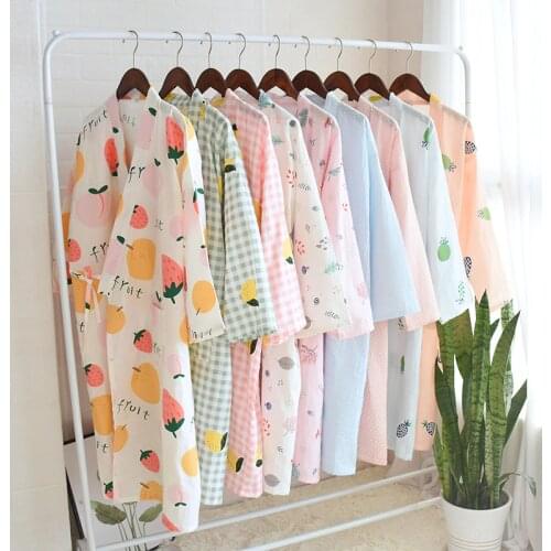 Japanese Kimono Dressing Gown WomenS Cotton Gauze Pajamas And Wind Lace Bathrobe Sweat Steam Home Wear Spring Summer пижама