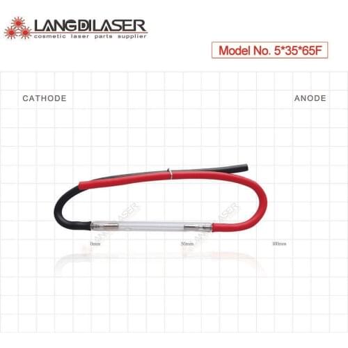 Xenon flash lamp for laser system / size : 5*35*65F, lamp for miniature YAG laser unit / air cooled - convection