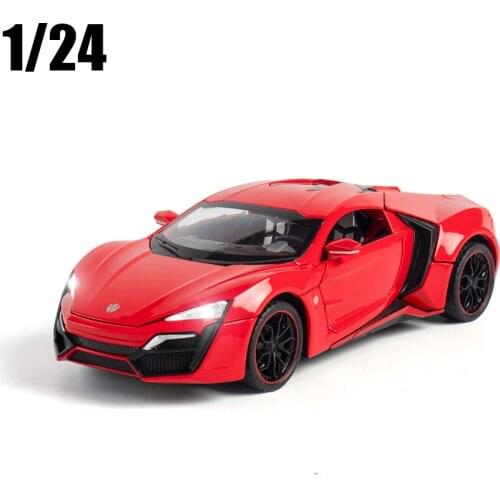1:24 Lykan Hypersport Die cast Alloy Car Model Supercar Pull Back Sound Boy Gift Toy Free Shipping Collection