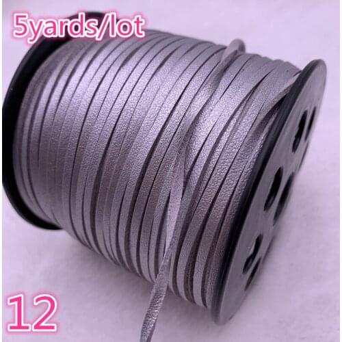 New 5yards/lot 3mm Flat Faux Suede Braided Cord Korean Velvet Leather Handmade Beading Bracelet Jewelry Making String Rope #12