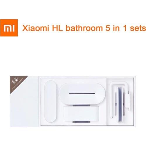 New Original Xiaomi Mijia HL Bathroom Tools Soap Holder Hook Storage Box and Phone Holder 5 in1 Sets for Bathroom Exquisite Life