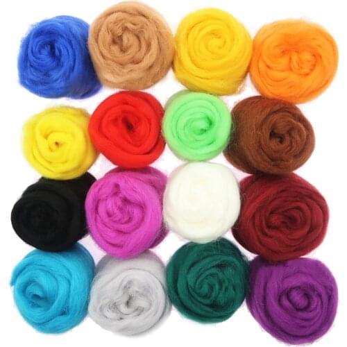 Wool Fibre Flower Animal Wool Felting Handmade Spinning DIY Craft Materials Tool Felt Christmas for Needle Felting Craft