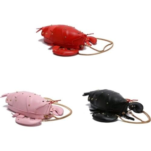 Creative Simulated Lobster Shape Women Shoulder Bags Large Capacity Money Clutch