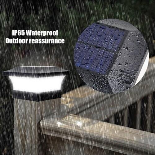 Solar Waterproof LED Post Cap Lights Outdoor Column Headlight Pillar Fence Post Lights Decoration Garde