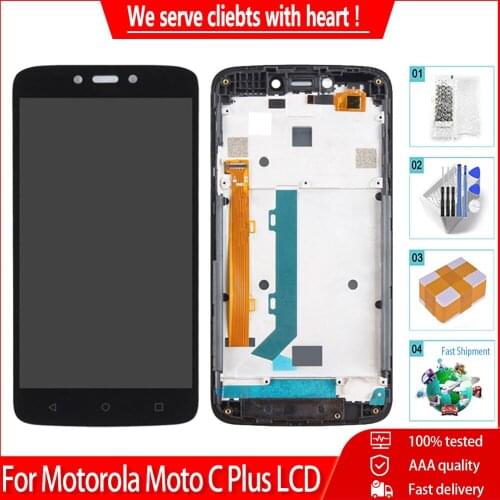 100%Tested LCD For Motorola Moto C Plus XT1721 XT1723 XT1724 LCD Display Touch Screen Digitizer With Frame For Moto C Plus LCD