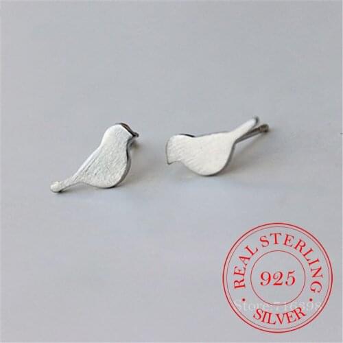 100% 925 Sterling Silver Prevent Allergy Animal Bird Stud Earrings for Women Wedding Earrings Jewelry Gift brincos