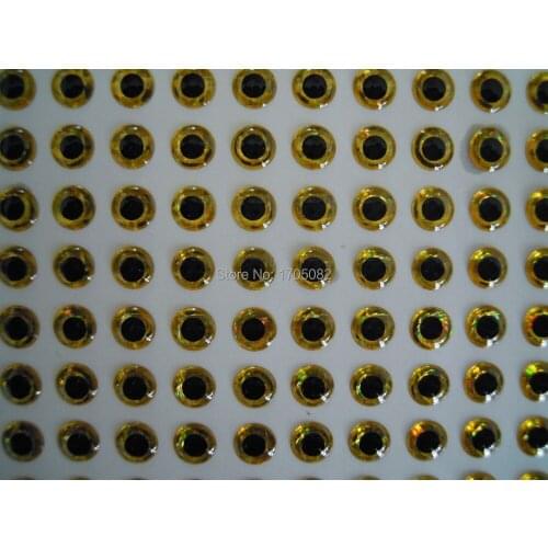 300pcs 7mm Gold 3D Soft Molded Holographic Fishing Lure Eyes Fly Tying Jigs Crafts Dolls
