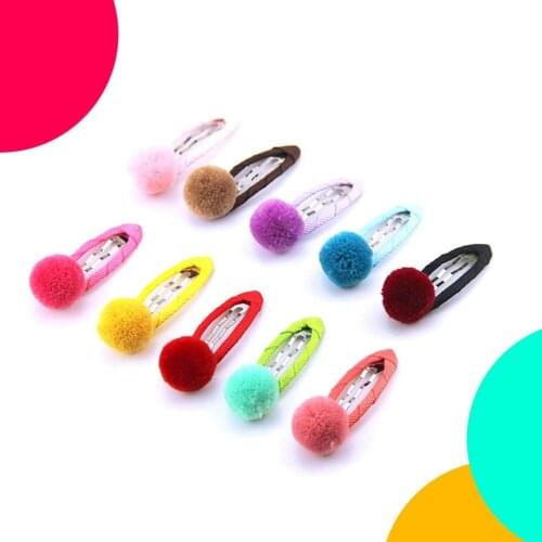 60pcs pack Hair Clips with Pom Pom Balls Girls Hair Barrettes Snap Headpieces anime accessories