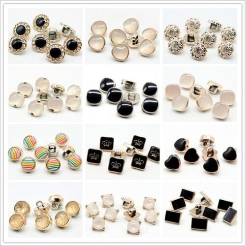 ABS Button Plating Buttons Round Shank Buttons For Clothing 50Pieces/lot Sewing Accessories Diy Handmade Craft Shirt Decoration