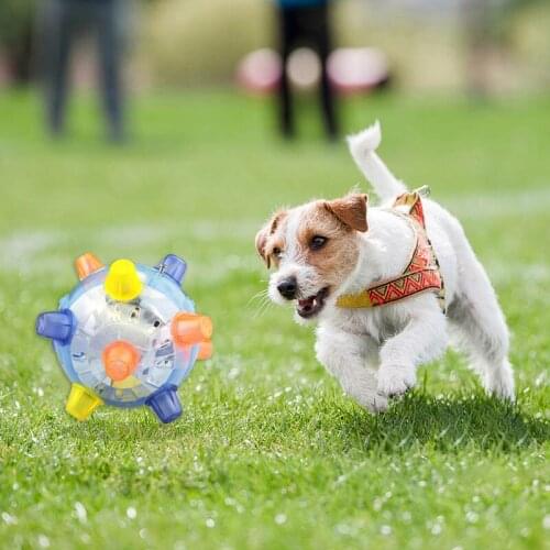 Interactive Pet Dog Toys Funny Strange Music Dance Ball Light Toy Flash Jump Ball Dog Chew Toy Pets Supplies