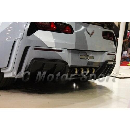 Car Accessories Carbon Fiber Gemini Design Style Rear Diffuser 2pcs Fit For 2014-2019 Corvette C7 Rear Lip Splitter