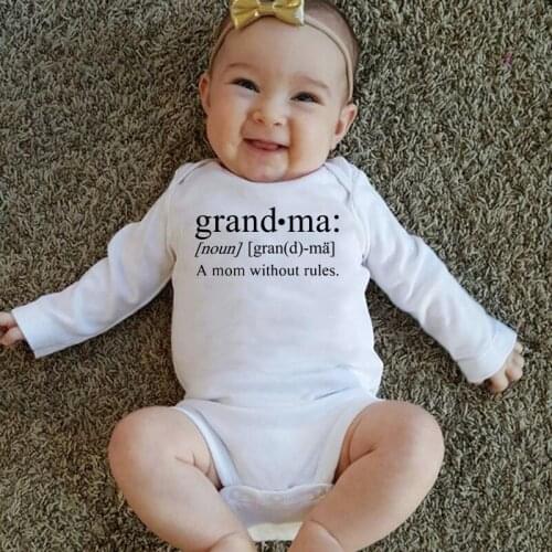 Grandma A Mom Without Rules Casual Baby Boy Bodysuits Clothes Long Sleeve Baby Rompers Newborn Cotton Baby Girl Onesies Jumpsuit