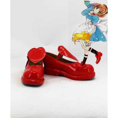 Cosplay Boots Japanese Anime Cardcaptor Sakura Cosplay Sakura Shoes Red Color For Adult