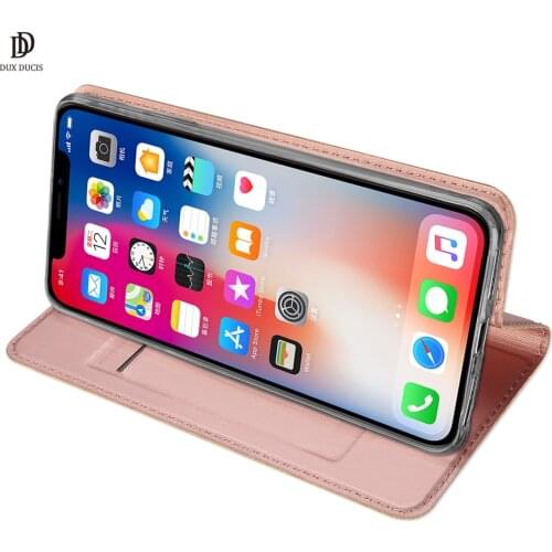 For iPhone XS MAX IOS XS MAX DUX DUCIS Skin Pro Series Leather Wallet Flip Case Full Protection Steady Stand Magnetic Closure