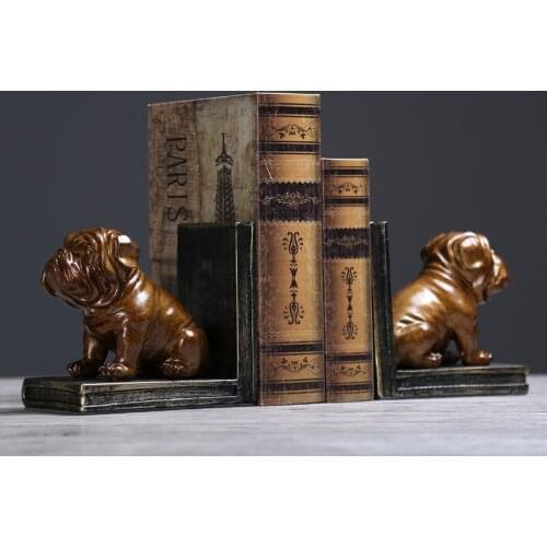 Shelf Decor - Decorative Shar Pei Dog Bookend Set for Dog Lovers – Color