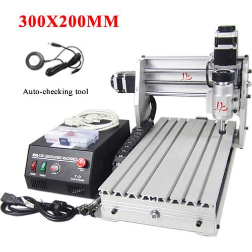 DIY Mini CNC 3020 Wood Router 230W 3Axis Flat Metal Engraving Machine Ball Screw ER11 Collects March3 Software Control Tool Kit