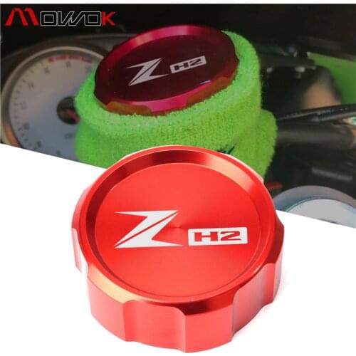 For KAWASAKI Z H2 ZH2 Zh2 2019-2020 Motorcycle CNC Aluminum front Brake Fluid Reservoir Cover Cap With logo " ZHZ "