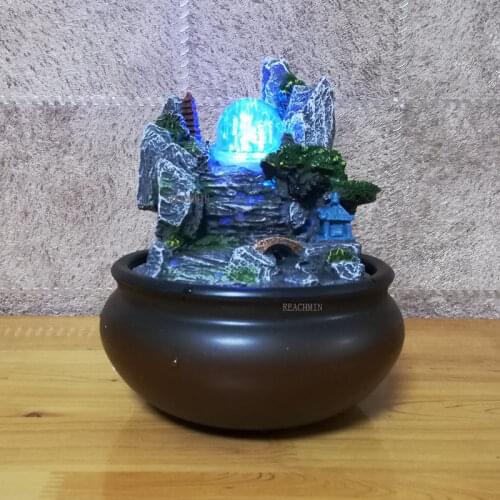 European Rockery Water Fountain Desktop Fengshui Ornaments No. 6660 Artificial Indoor Air Humidifier Home Decoration