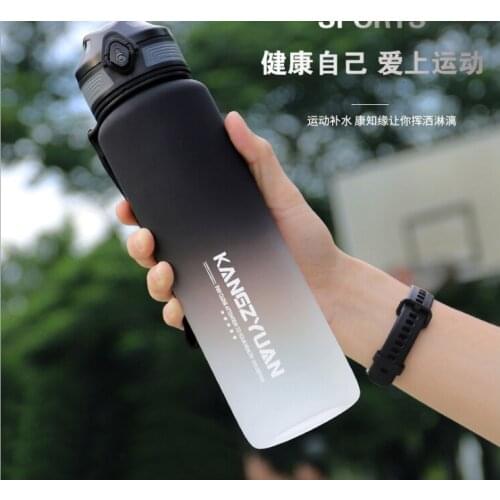 Hot sale gradient color sports water cup large capacity outdoor portable water bottle 1L fitness water bottle