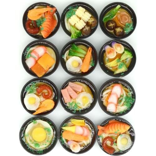 Noodle Bowl Simulation Food Model Creative Ramen Key Chain Promotional Gift Children Play Toys Kitchen Food Props