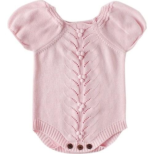 Baby Girls Romper Autumn Infant Knitting Newborn Sleeveless Rompers Baby Girl One-pieces Jumpsuits Solid Color Clothes Outfits