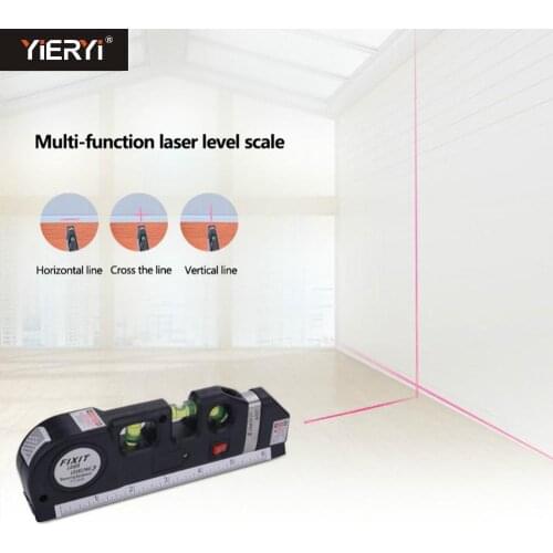 Yieryi LV-03 Laser Level Horizon Vertical Measure 8FT Aligner Standard and Metric Ruler Multipurpose Measure Level Laser