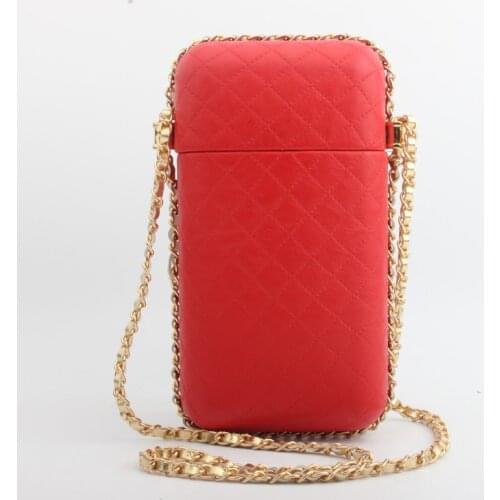 Fashion Mini Messenger Bag Ladies PU Leathrer Lingge Evening Clutch Bag Wallet Chain Rectange Shoulder Bag Wedding Party