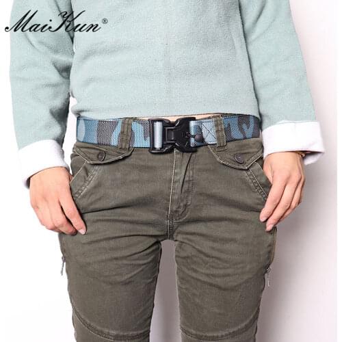 Maikun Nylon Belts For Men Metal Buckle Outdoor Hunting Waistband Military Equipment Tactical Canvas Belt Camo