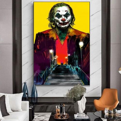 Wall Decoration Watercolor Painting Movie Portrait Poster Wall Art Canvas Painting Clown Picture Room Decoration