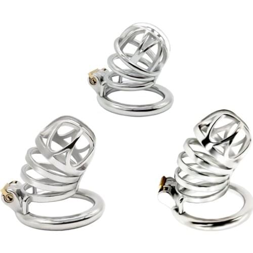 Stainless steel Bird man Chastity Device cage metal cock ring penis lock ball stretcher BDSM bondage restraint sex toy for male