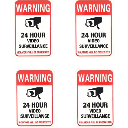NEW 4pcs/lot Sunscreen Home CCTV Video Surveillance Security Camera Alarm Sticker Warning Decal Signs