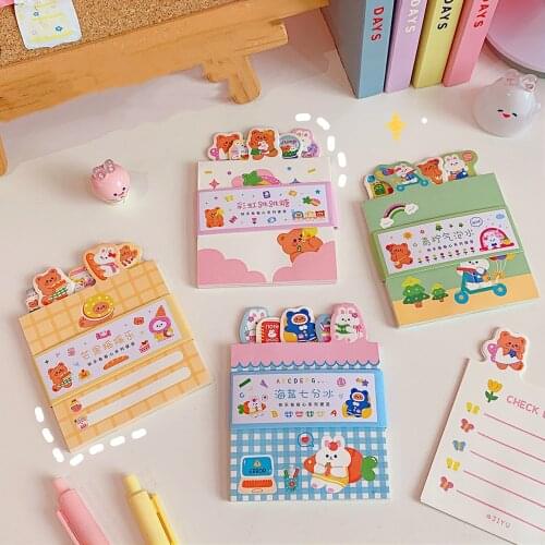 New Arrival 50 Sheets Pocket Kawaii Bear Memo Pads Note Paper To Do List Planner Notepad Paperlaria School Stationery