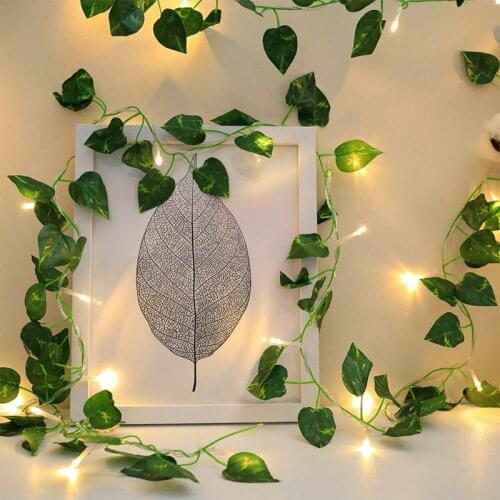 New LED Ivy String Lights Vine Garland Wreath Hanging With lamp Fairy Night Light Home Wedding Birthday Party Garden Decoration