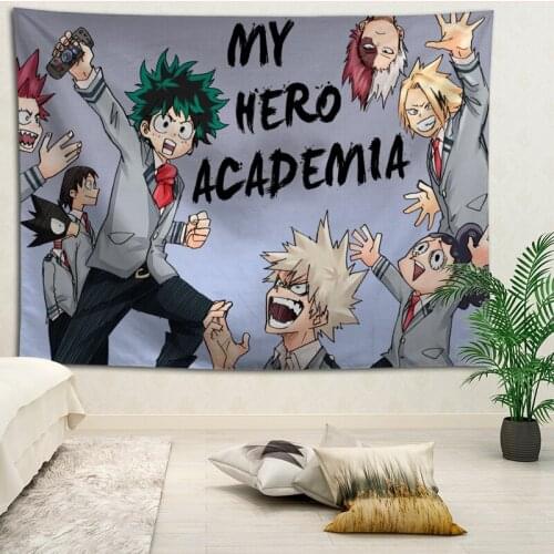 Custom My Hero Academy printed Creative tapestry living room bedroom background wall fabric hanging painting small fresh